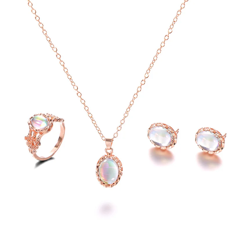 3 шт. женские серьги-гвоздики с опалом | Украшения и аксессуары