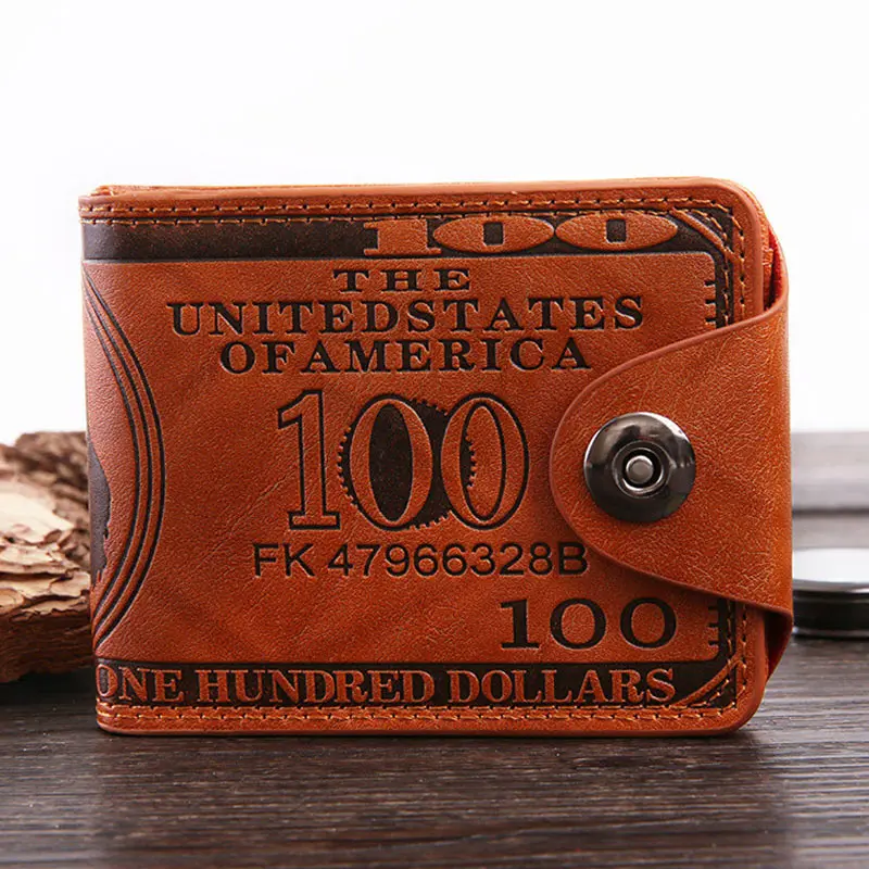1 шт. мужской кошелек короткий дизайн винтажный узор в виде доллара для монет