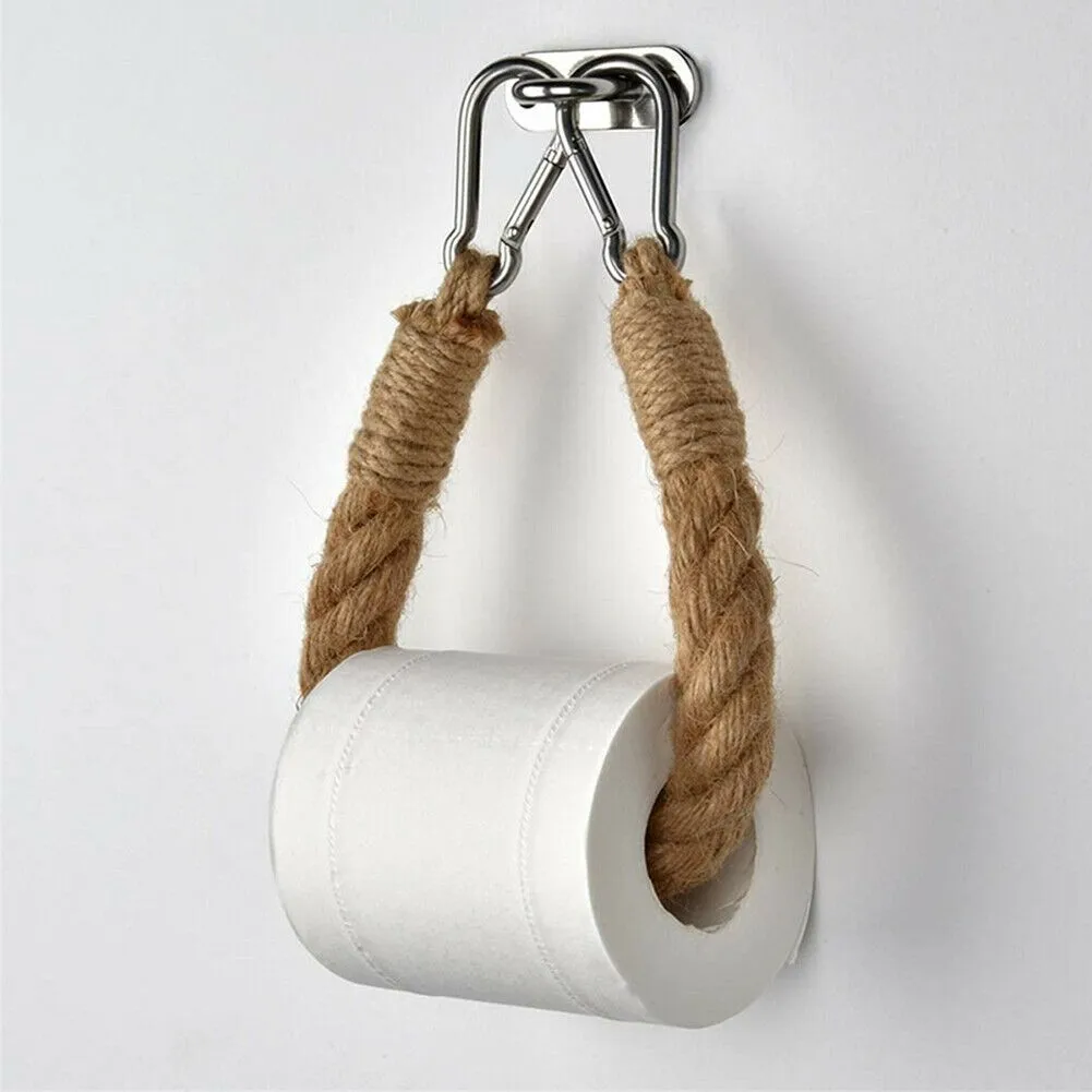 

Vintage Weave Hanging Rope Jute Toilet Paper Towel Holder Toilet Roll Holder Toilet Roll Holder Bathroom Kitchen Roll Holder