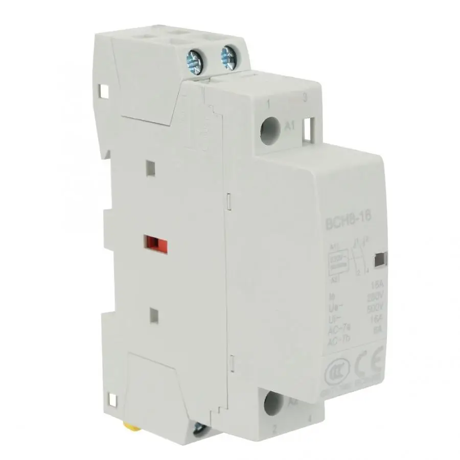 Бытовой модульный контактор переменного тока 2P 16 А 220 В/230 В 50/60 Гц Din рейка