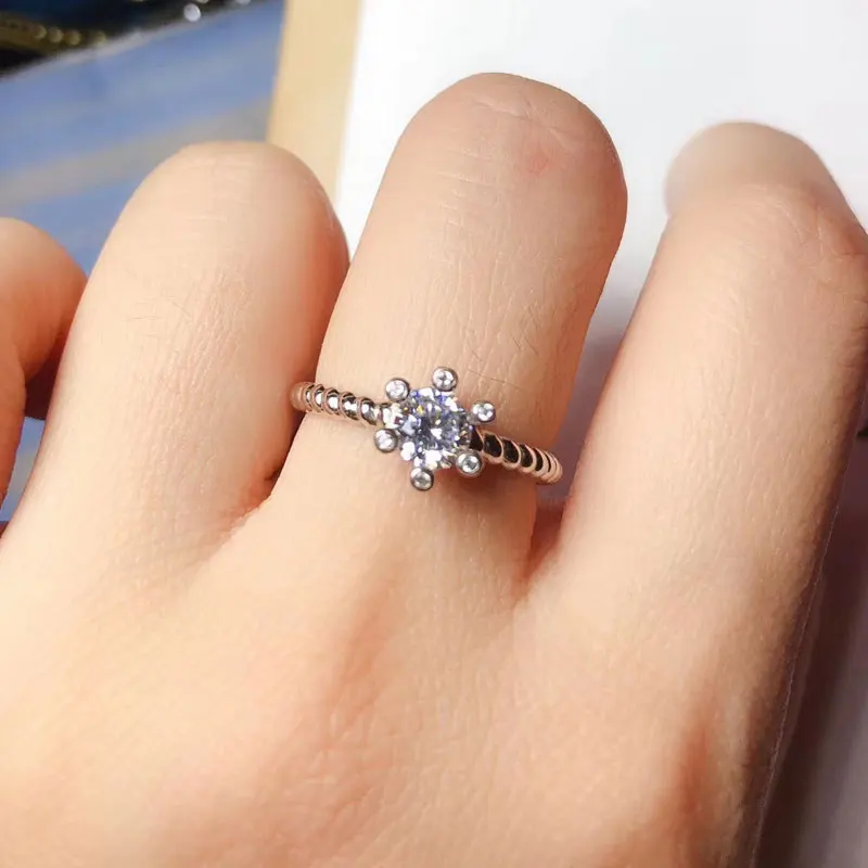 CoLife ювелирные изделия модное кольцо Moissanite 5 мм круглое 925 Серебряное обручальное