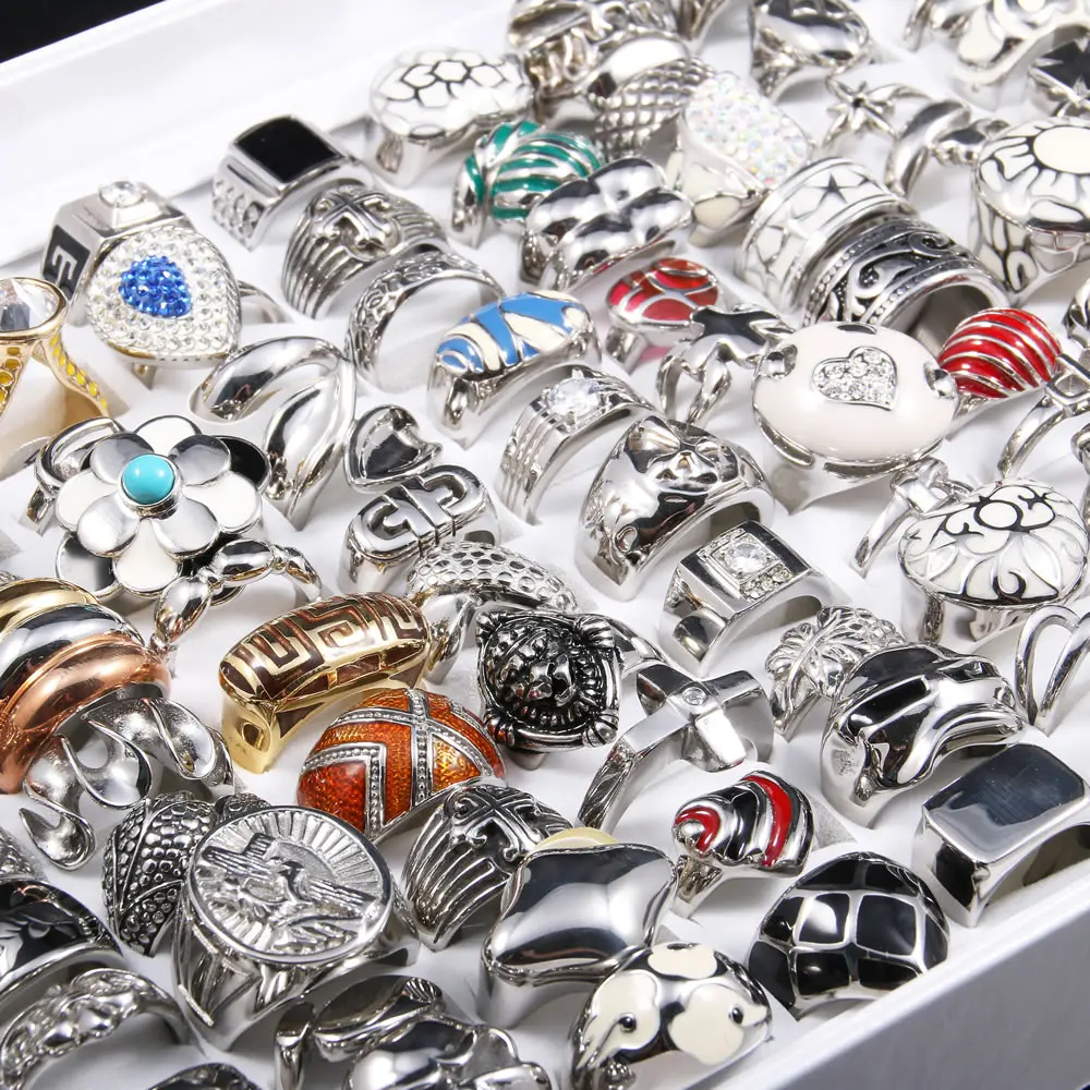 Большая Акция! 50 шт. металлические кольца с мультяшными изображениями | Украшения