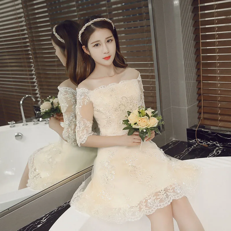 

One-shoulder champagne Female Chinese Style Dress Sequins Lace sexy Slim party dress evening dress Improved Qipao Size S-3XL