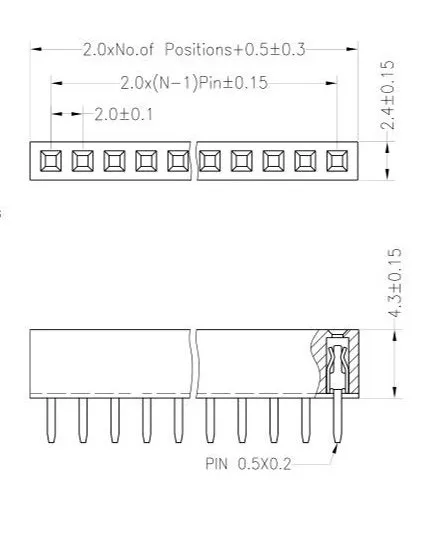 10 шт./лот 2 0 мм штыревой разъем 40 pin 1x40 1*40 женский Однорядный | Обустройство дома