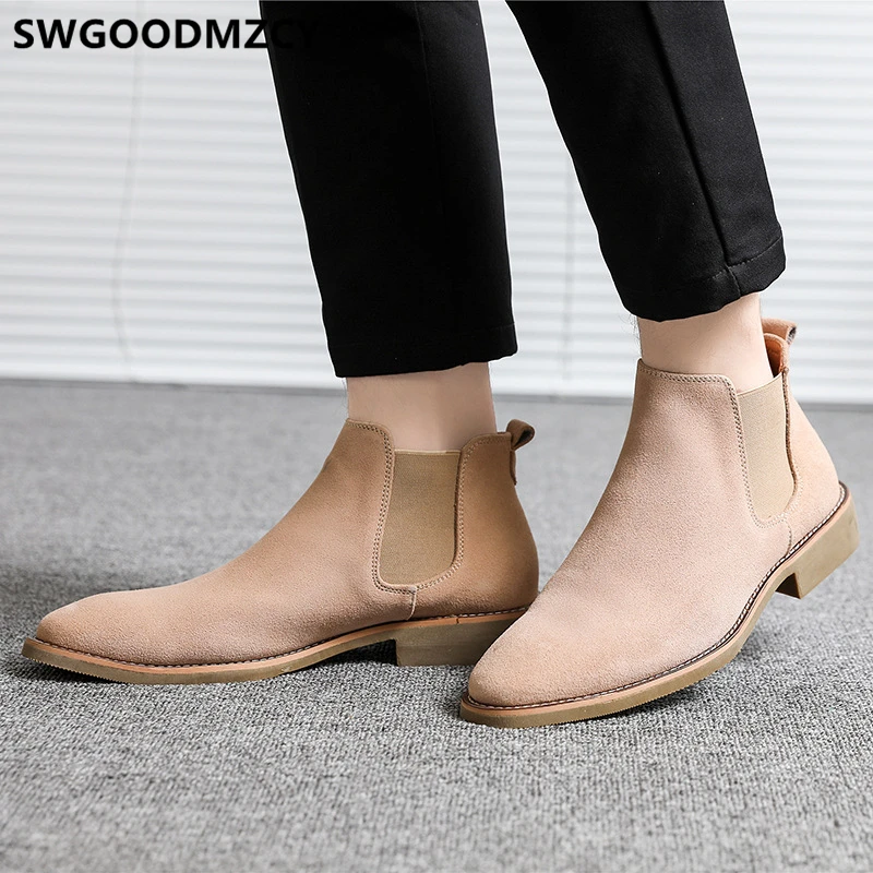 Ботинки Челси мужские зимние ботинки для снега дезерты формальная обувь черные |