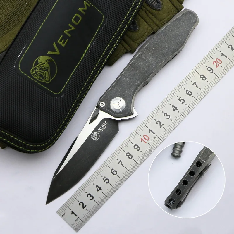 Кевин Джон Веном интегрированное крыло черный S35VN твердый титановый плавник