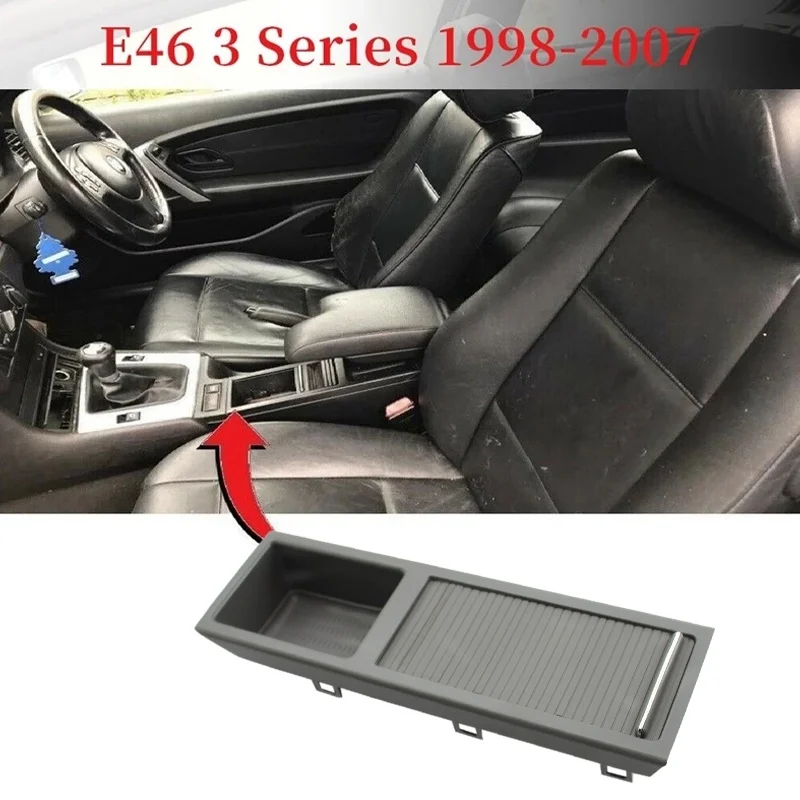 

For-BMW E46 3 Series 1998-2007 Front Center Console Tray Water Storage Drink Cup Holder 51167038323 Gray