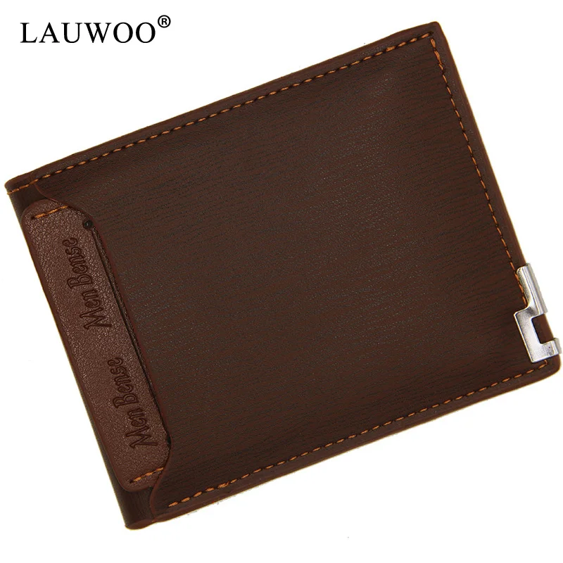 

Luxury Men's Wallet Leather Solid Slim Wallets Men Pu Leather Bifold Short Credit Card Holders Coin Purses Business Purse Male