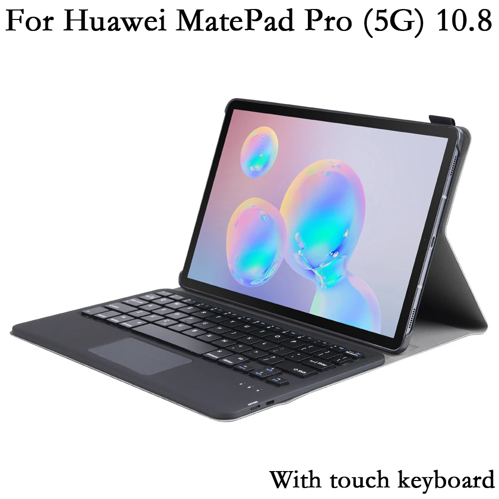 

Touch Bluetooth Keyboard For Huawei MatePad Pro 10.8 5G MRX-W09 MRX-AL09 Cover PU Leather Stand PC Flip Tablet Case Keyboard