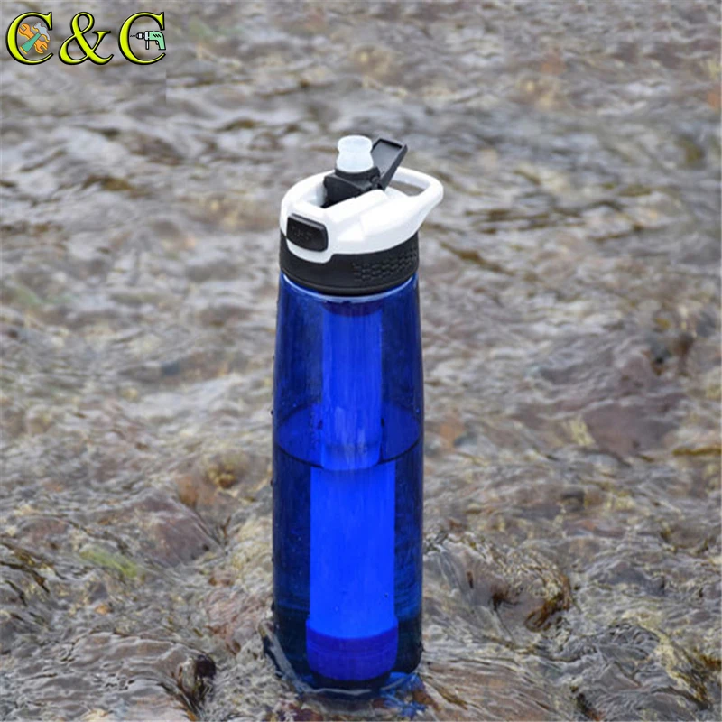 650ml Sports Water Filter Cup Purifier Cleaner Bottle BPA Free Survival Drinking Tool Kit Outdoor Sport Portable Travel | Дом и сад