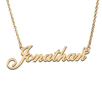 love heart jonathan name necklace for women stainless steel gold silver nameplate pendant femme mother child girls gift