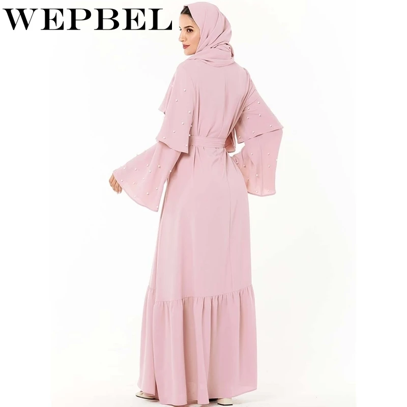 Женское облегающее платье WEPBEL в арабском стиле Дубай модное однотонное