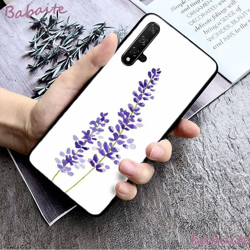 Babaite New art watercolor romantic lavender flowers PhoneCase for Huawei NOVA3I 3E 4 4E 5 5I PRO Y5 PRIME Y6 PEIME 2018 2019 | Мобильные