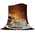 Кофейная чашка кофейные зерна мягкие теплые фланелевые одеяла кораллового цвета для кровати покрывало для дивана зимние одеяла