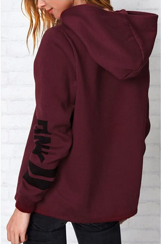 

Letter Pink Brown 2022 New Design Hot Sale Hoodies Sweatshirts Women Casual Kawaii Harajuku Sweat Girls European Tops Korean