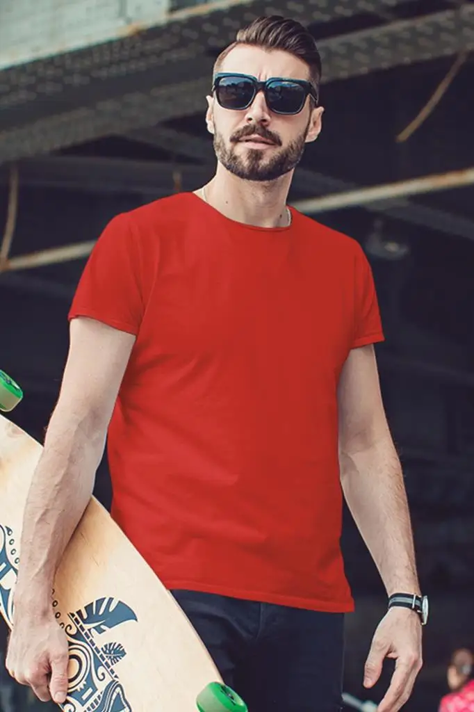 

Tonny Mood Black-White-Gray Melange-Red 4'l Set Basic Men 'S Tshirt-T-Shirt