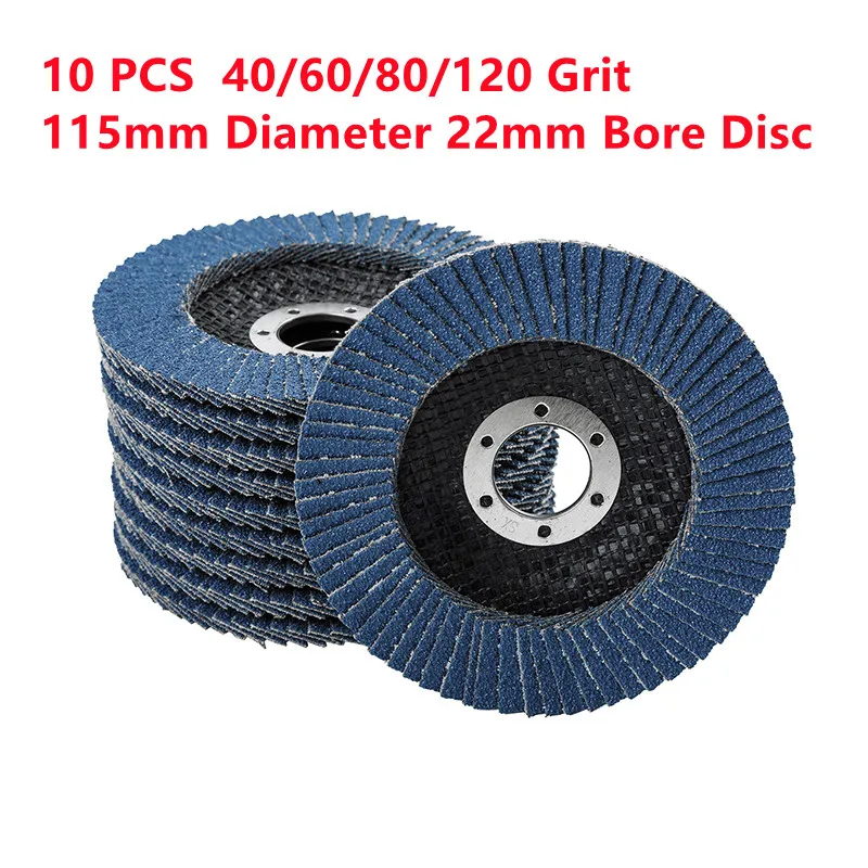 

10 Pcs Flap Sanding Disc 40/60/80/120 Grit Grinding Wheels Blades for Angle Grinder Stainless Steel Wood Polishing Abrasive Tool