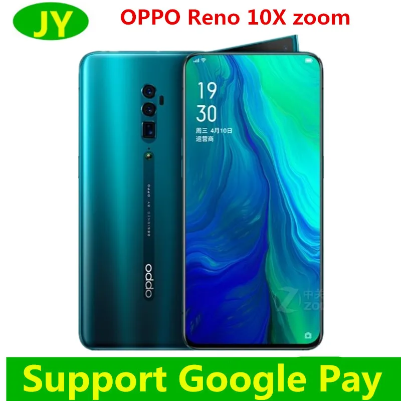 Оригинальный смартфон Oppo Reno 10x Zoom Android 9 полный экран 6 дюйма NFC Восьмиядерный Snapdragon