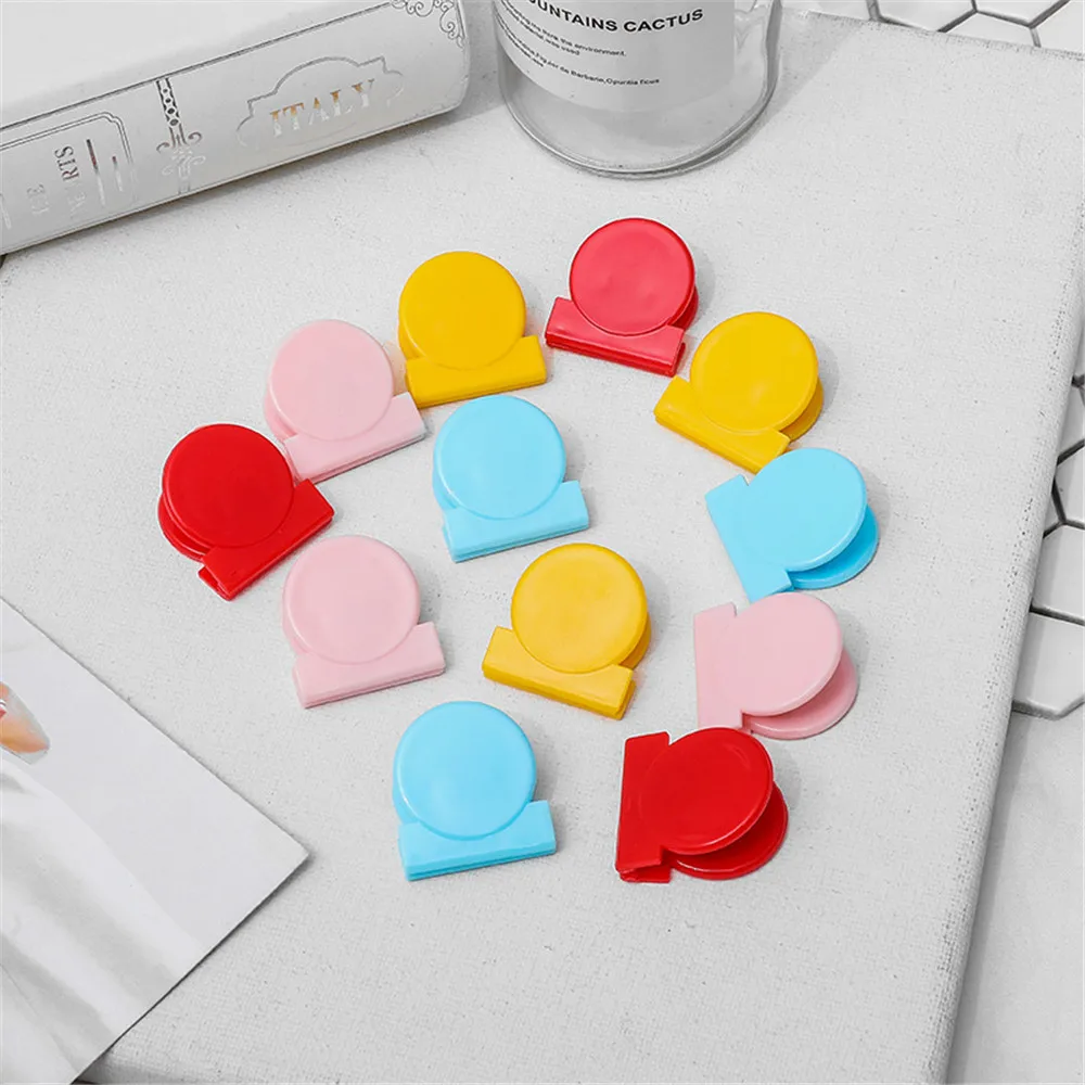 

5pcs/set Candy Color Plastic Clips Round Documents File Clamps Photo Tickets Receipt Holder Kawaii Stationery Office Supplies
