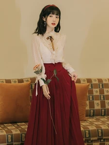 Новинка 2020, модная женская одежда, винтажные однотонные женские блузки с высоким воротником, блузки, рубашки