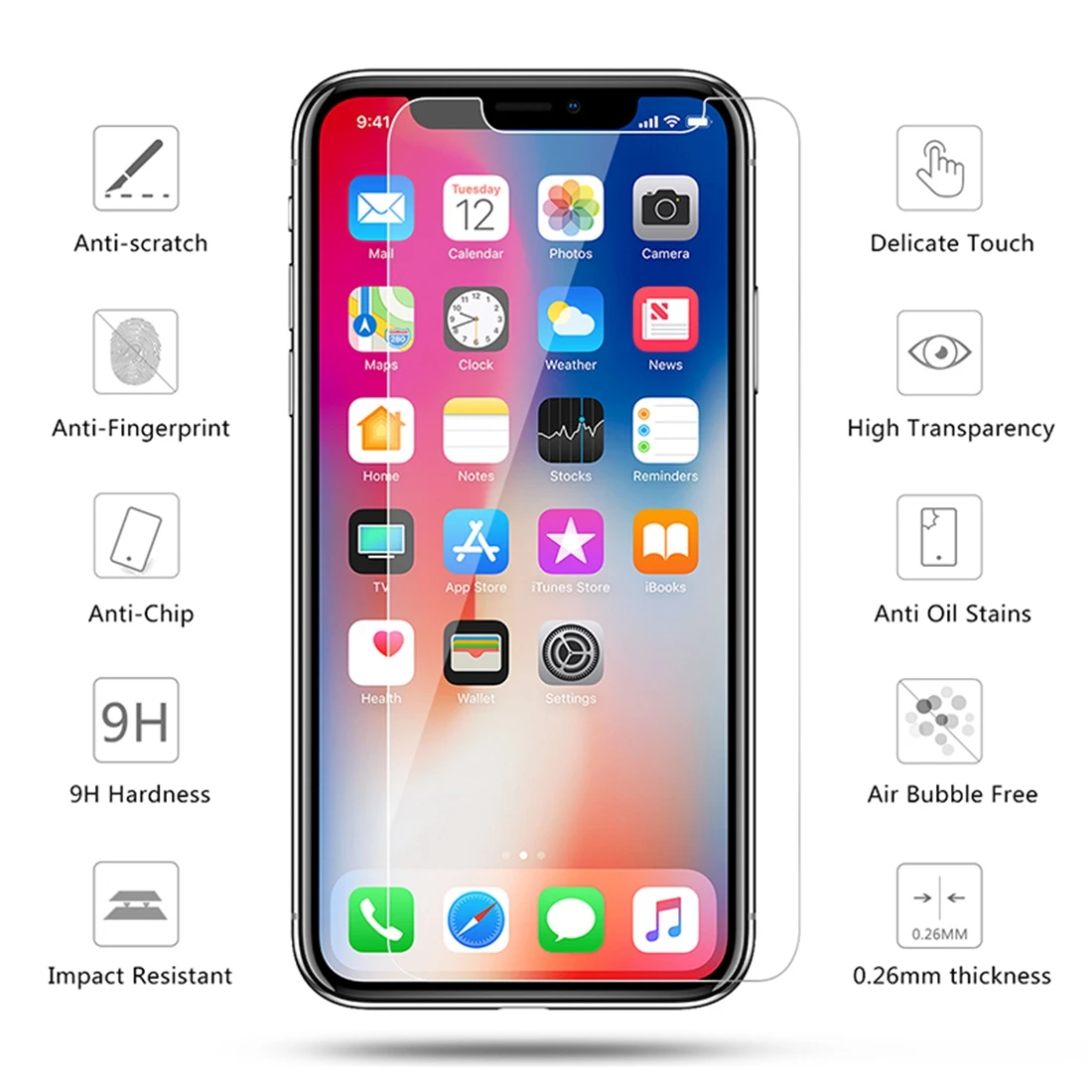 Закаленное стекло для iPhone 11 Pro 2019 XS Max XR X Защитная пленка экрана iphone 5 8 6 1 дюйма