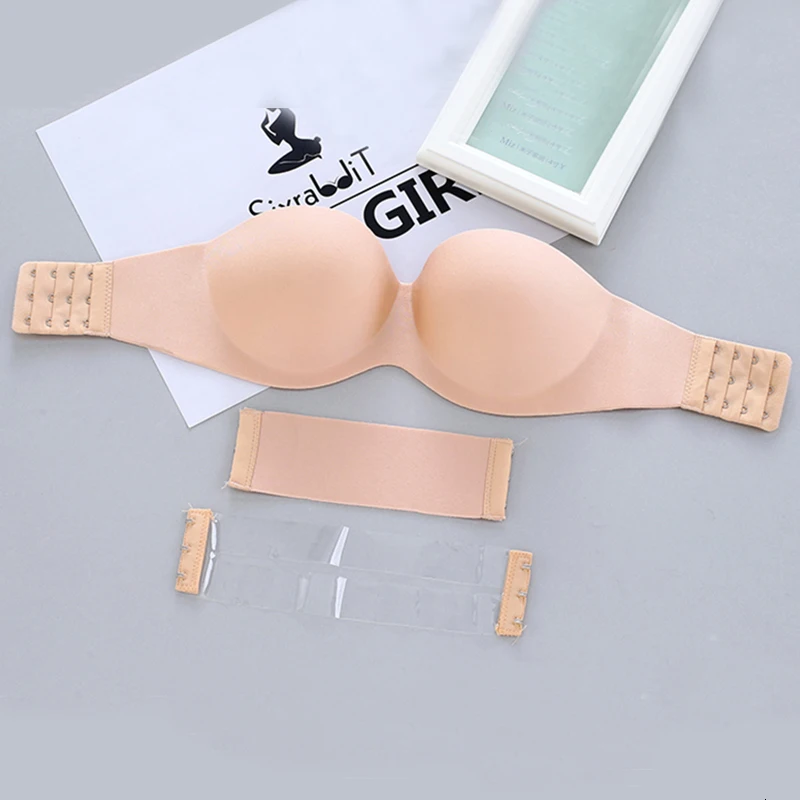 Sexy Invisible Bras For Women Magic Strapless Lingerie Push Up Bra Backless Bralette 1/2 Cup Brassiere Underwear Wedding Dress |