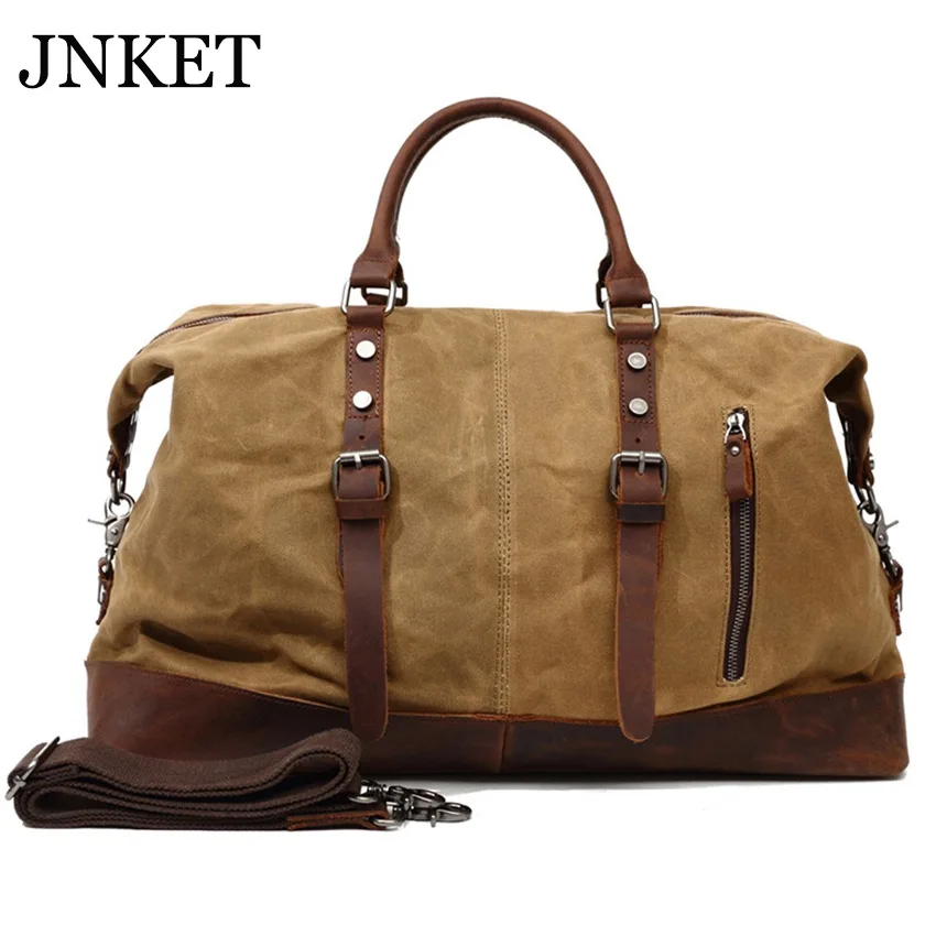 JNKET New Large Capacity Travel Bags Canvas Luggage Bag Leisure Handbags Waterproof Shoulder Bags Tote Bag