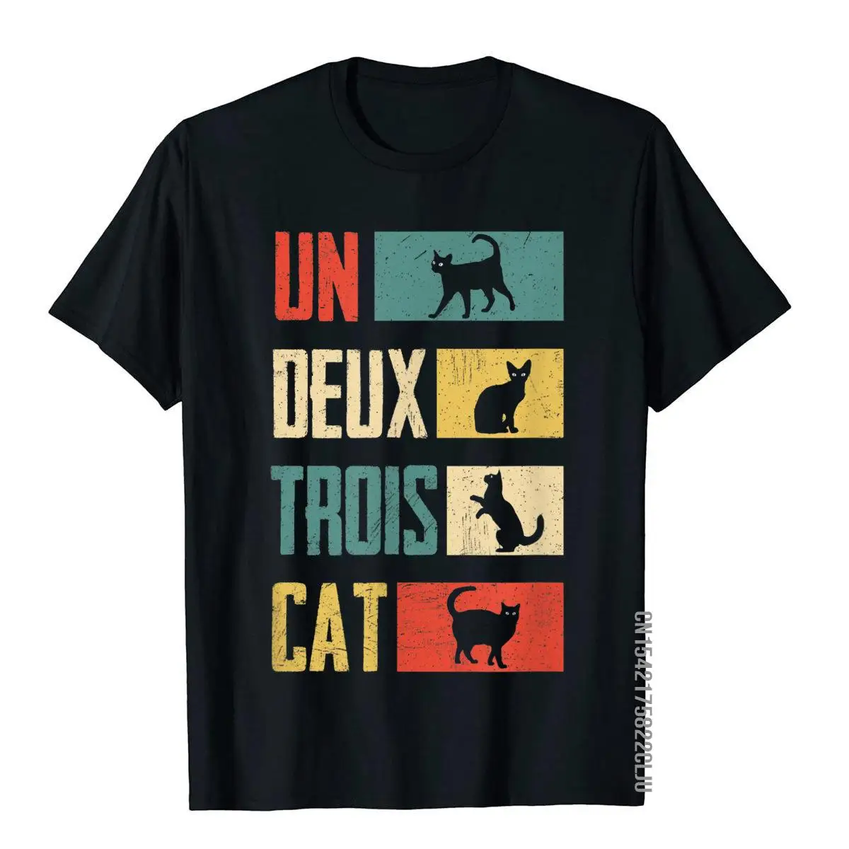

Cat Shirts Un Deux Trois Cat Vintage Cat Lover Gifts Funny T-Shirt Discount Young Top T-Shirts Group Tops Shirts Cotton Vintage
