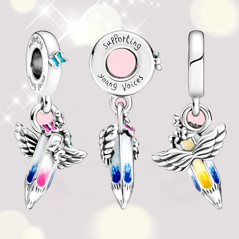 

2021 Winter New Style 925 Sterling Silver Future Dream Crayon Pendant Suitable For Pandora Bracelet Making Diy Jewelry Gift