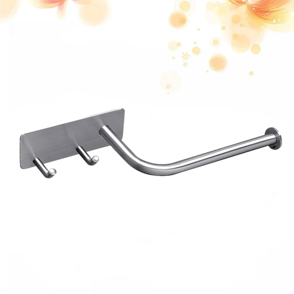 

Stainless Steel Towel Rack Free Punch Bathroom Towel Rack Bathroom Toilet Kitchen Paper Roll Holder Nail Free Paper Holder(With