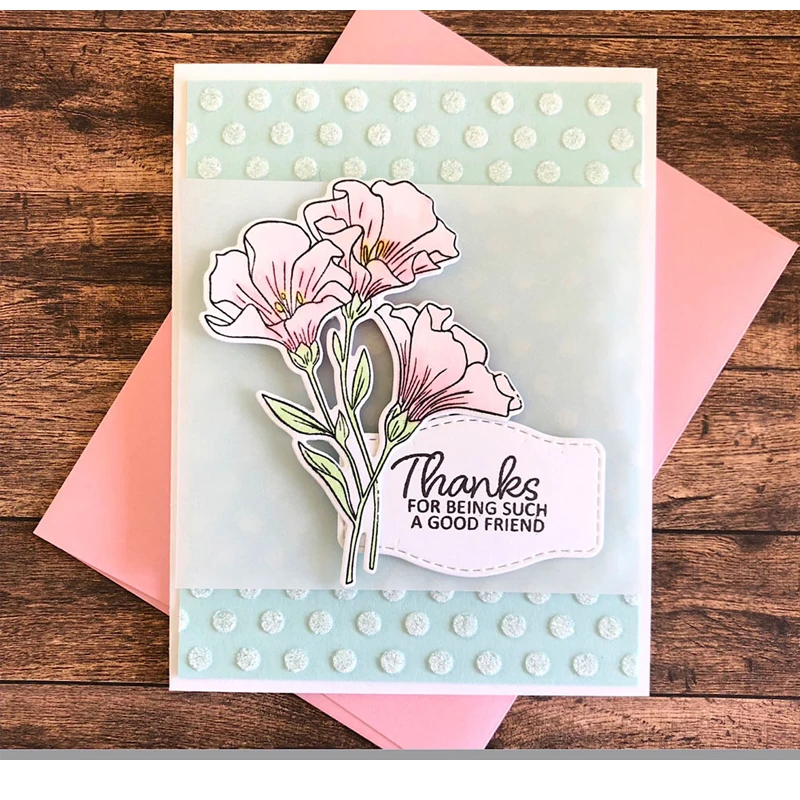 Lily Peach Blossom прозрачный силиконовый штамп/печать для DIY скрапбукинга/фотоальбом ремесло декоративный прозрачный штамп