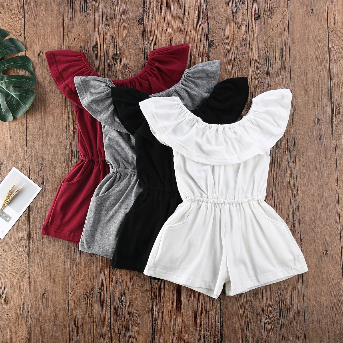 

AA Toddler Baby Girls Rompers 2020 One Piece Short Sleeve Solid Color Jumpsuits Casual Summer Rompers