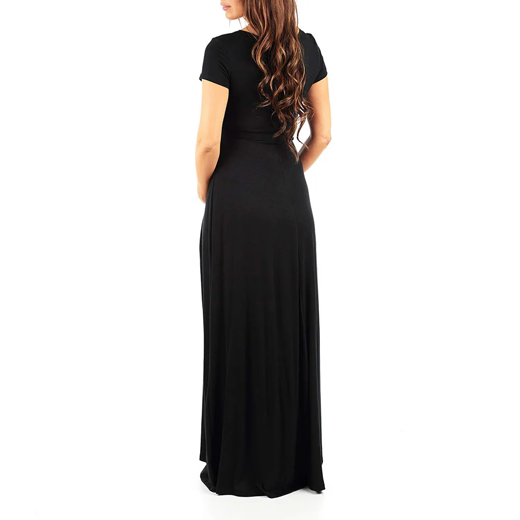 

Maternity dress clothes V-neck sexy dress Pregnant women breastfeeding skirt belt Natural color belt Pure color maternity dress