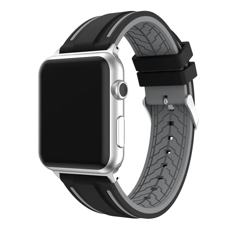 Мягкий силиконовый спортивный ремешок для Apple Watch band 44 мм 40 42 38 Series 5/4/3/2/1 браслет на