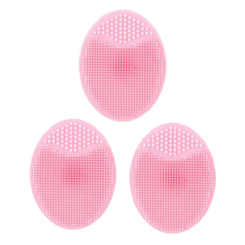 Pink 3pcs 3 шт. силиконовый для мойки Pad отшелушивающий для лица Blackhead, массажер для лица, уход за кожей лица, щетка для чистки Красота инструмент - Цвет: Pink 3pcs