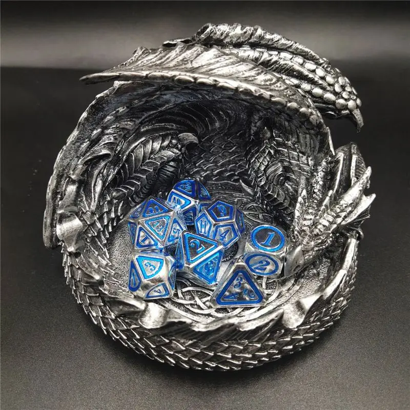 

New Metal Dice 7pcs/set RPG Dice D&D Board Game Magic Props D4 D6 D8 D10 D12 D20