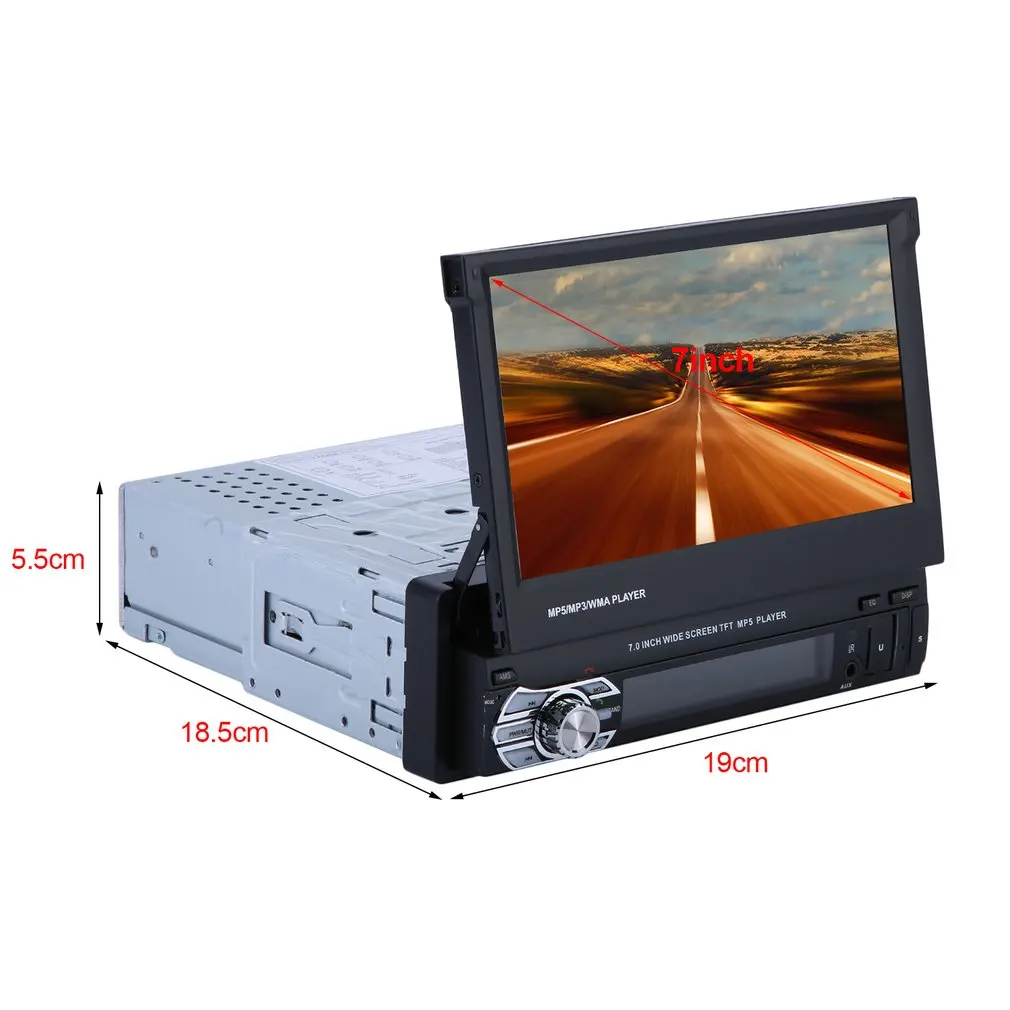 

1 DIN Single 7inch HD Digital TFT Touch Screen Car MP5 DVD Player Support Bluetooth Radio With Camera UK Plug