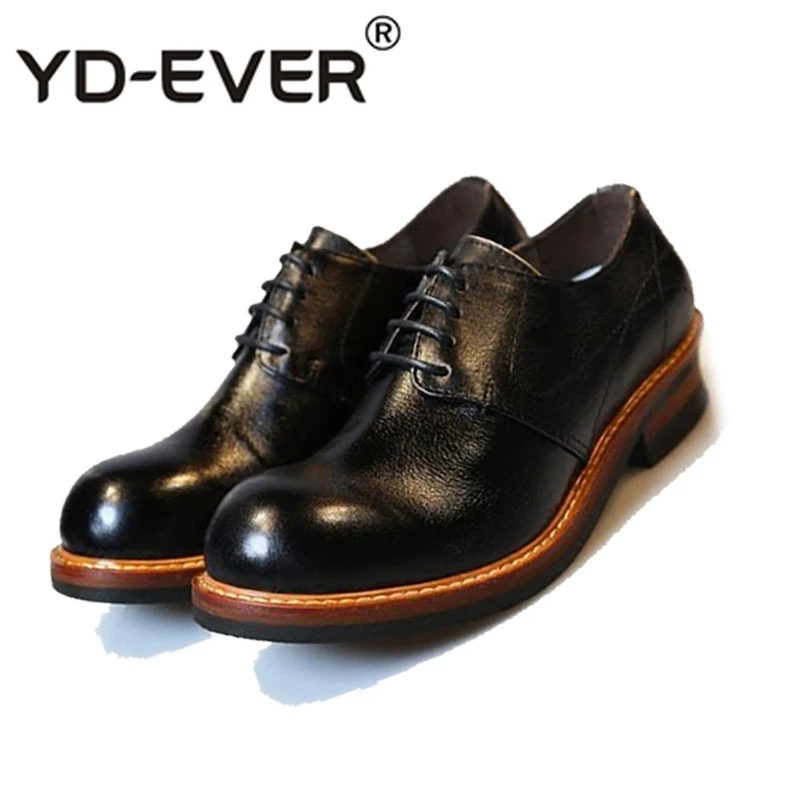 Туфли оксфорды из натуральной воловьей кожи на шнуровке в британском стиле