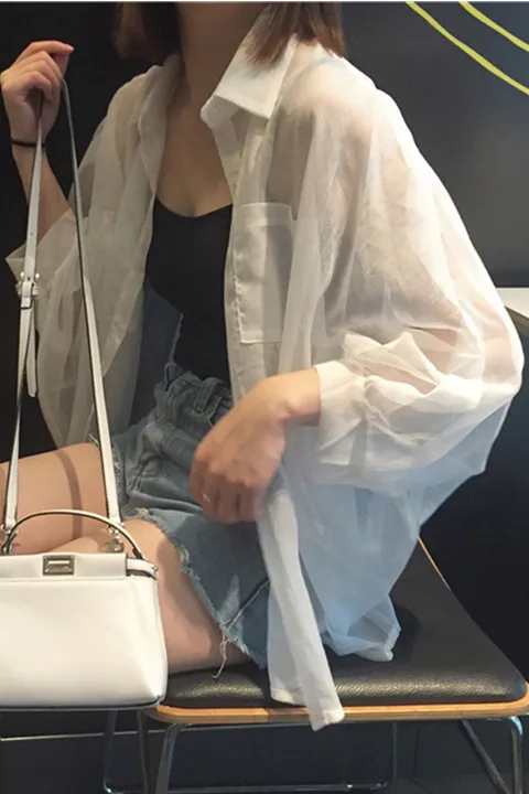 

2021 autumn sunscreen women's soft coat Korean versatile thin cardigan thin shirt loose air conditioning shirt fashion