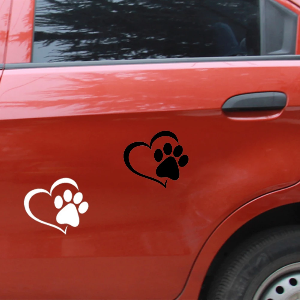 

Reflective Car Sticker New Dog Paw Peach Heart Cute Cartoon Animal Adopt Dog Cat Love Pet Foot Car Decal 3D Animal Dog Footprint