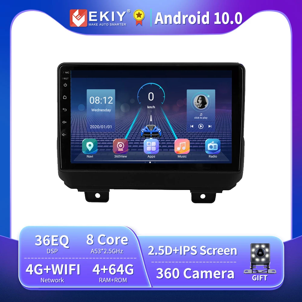 EKIY 8 ядер 4G LTE 9 &quotIPS Android 0 автомобильное радио для Jeep Wrangler 4 JL 2018 2019 стерео