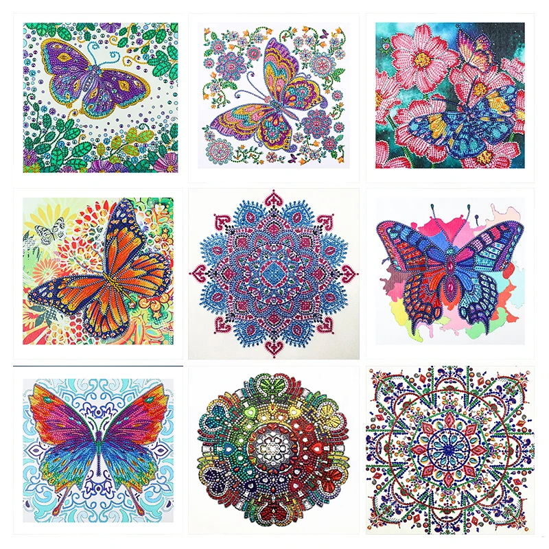 

5D DIY Diamond Painting Flower Butterfly Crystal Shaped Diamond Embroidery Mosaic Home Decoration Gift Hanging Picture