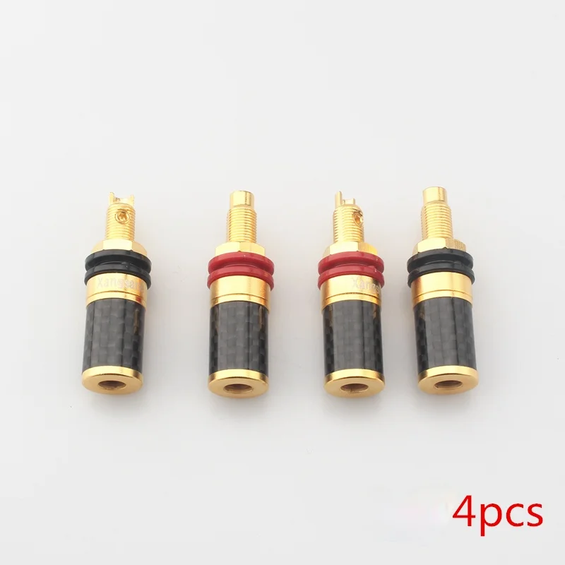 Hi-Fi высококачественный 4 шт. аудиоразъем из углеродного волокна чистой меди