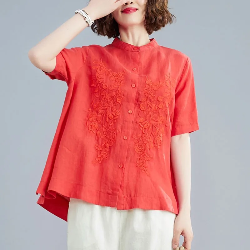 Женские хлопковые льняные повседневные рубашки Новое поступление 2021 летние