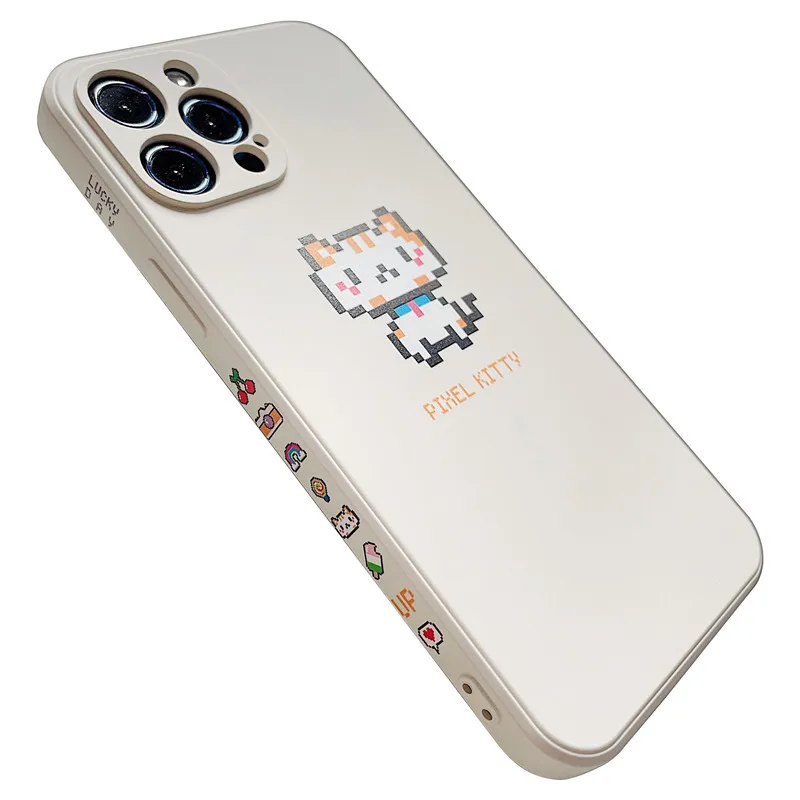 

Fashion Side cartoon cute cat silicone phone case for iPhone11 12Pro Max mini X XR XSMax 8 7PluS anti-fall protective back cover