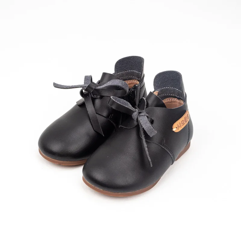 

Spring and Autumn New Leather Shoes Girls Soft Bottom Princess Baby Shoes Bow Shoes Single Boots Children's Fashion Shoes Boots