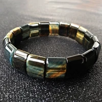 boeycjr blueyellow magic tiger eyes natural stone beads bangles bracelets handmade jewelry energy bracelet for men