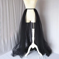 2xl 5xl plus size detachable tulle overskirt white black elastic waist bridal overlay wedding skirt removable bridal skirt train