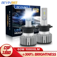 Светодиодные лампы Bevinsee H7, 6000 К, белые лампы H4, H11, HB4, HB3, H8, 12 В, 60 Вт, лм, автомобильные лампы CSP, противотумансветильник ры