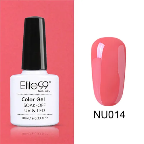 NU014 Elite99 Гель-лак Набор UV Vernis Полупостоянный праймер верхнее покрытие 10 мл телесный гель лак для ногтей, маникюр гель лак PolishesNails - Цвет: NU014